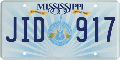 MS license plate JID917