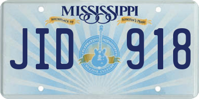 MS license plate JID918