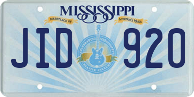 MS license plate JID920