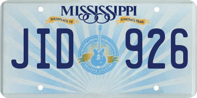 MS license plate JID926