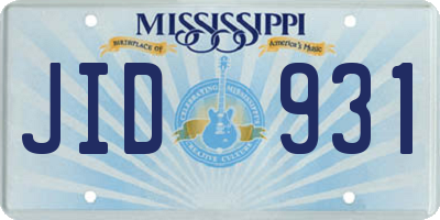 MS license plate JID931