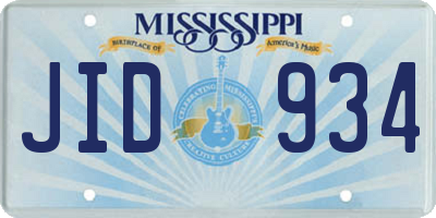 MS license plate JID934