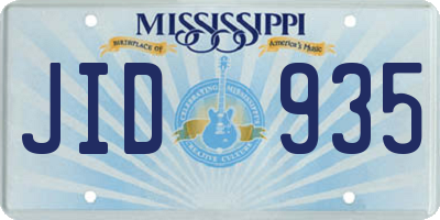 MS license plate JID935