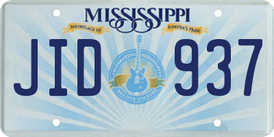 MS license plate JID937