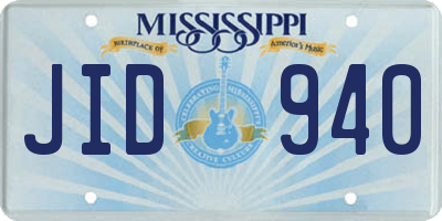 MS license plate JID940