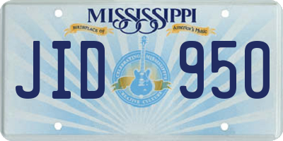 MS license plate JID950