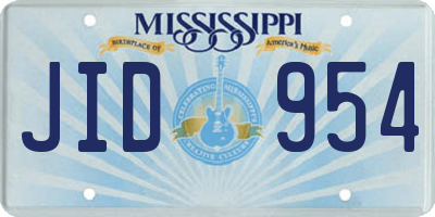 MS license plate JID954
