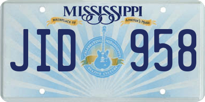 MS license plate JID958