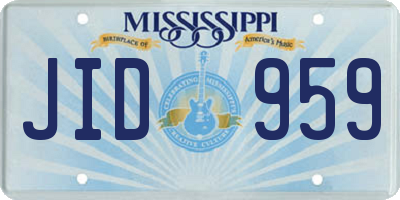 MS license plate JID959