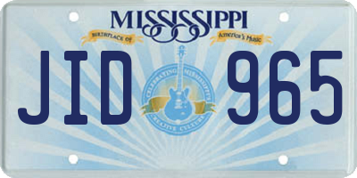 MS license plate JID965