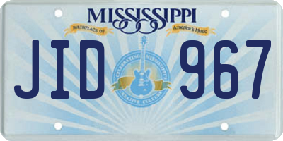 MS license plate JID967