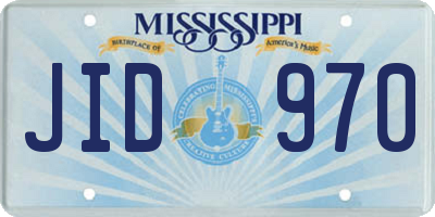MS license plate JID970