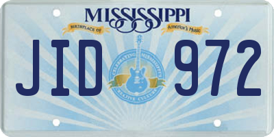 MS license plate JID972