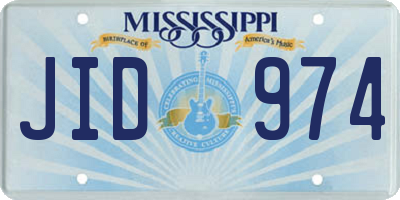 MS license plate JID974