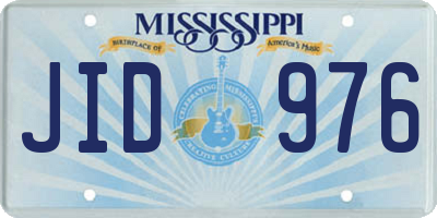 MS license plate JID976