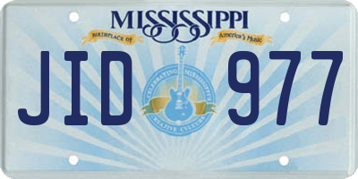 MS license plate JID977