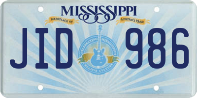 MS license plate JID986