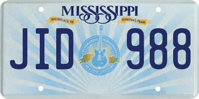 MS license plate JID988