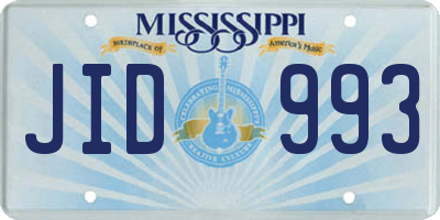 MS license plate JID993