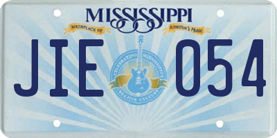 MS license plate JIE054