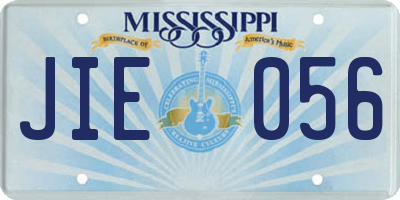 MS license plate JIE056