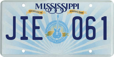 MS license plate JIE061