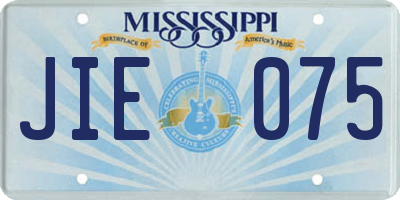 MS license plate JIE075