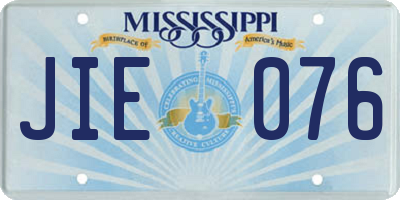 MS license plate JIE076