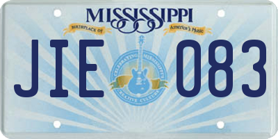MS license plate JIE083
