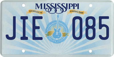 MS license plate JIE085