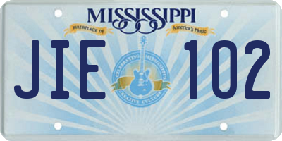 MS license plate JIE102