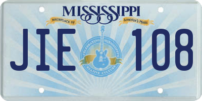 MS license plate JIE108