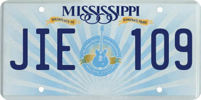 MS license plate JIE109