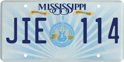 MS license plate JIE114