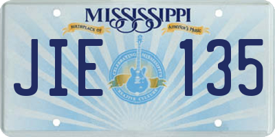 MS license plate JIE135