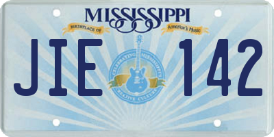 MS license plate JIE142