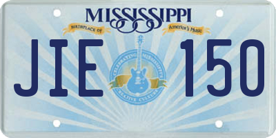 MS license plate JIE150