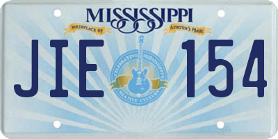 MS license plate JIE154