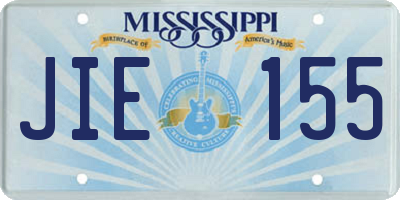 MS license plate JIE155