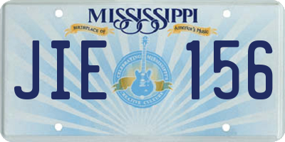 MS license plate JIE156