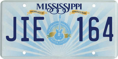 MS license plate JIE164