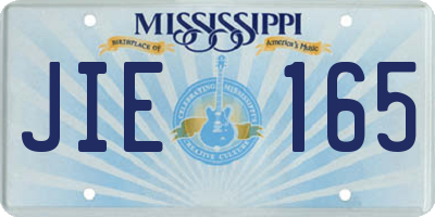 MS license plate JIE165