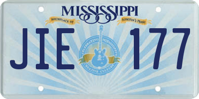 MS license plate JIE177