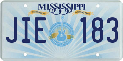 MS license plate JIE183