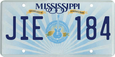 MS license plate JIE184