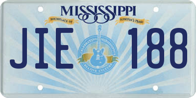 MS license plate JIE188