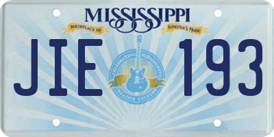 MS license plate JIE193