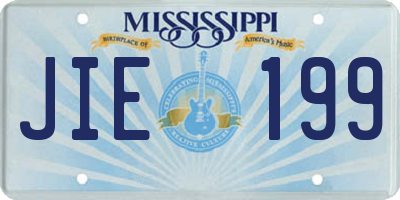 MS license plate JIE199