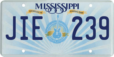MS license plate JIE239