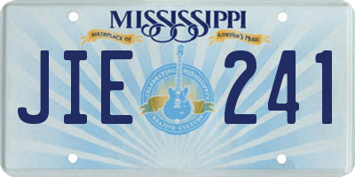 MS license plate JIE241